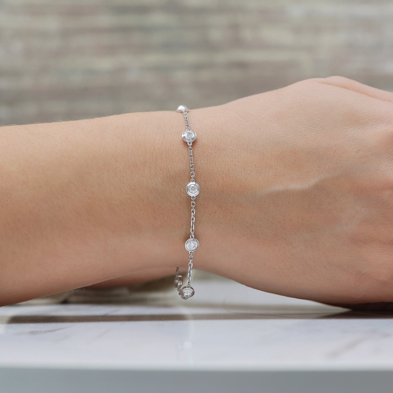 Berry's 18ct White Gold Round Brilliant Cut Diamond Groove Detail Bracelet - Berry's Jewellers