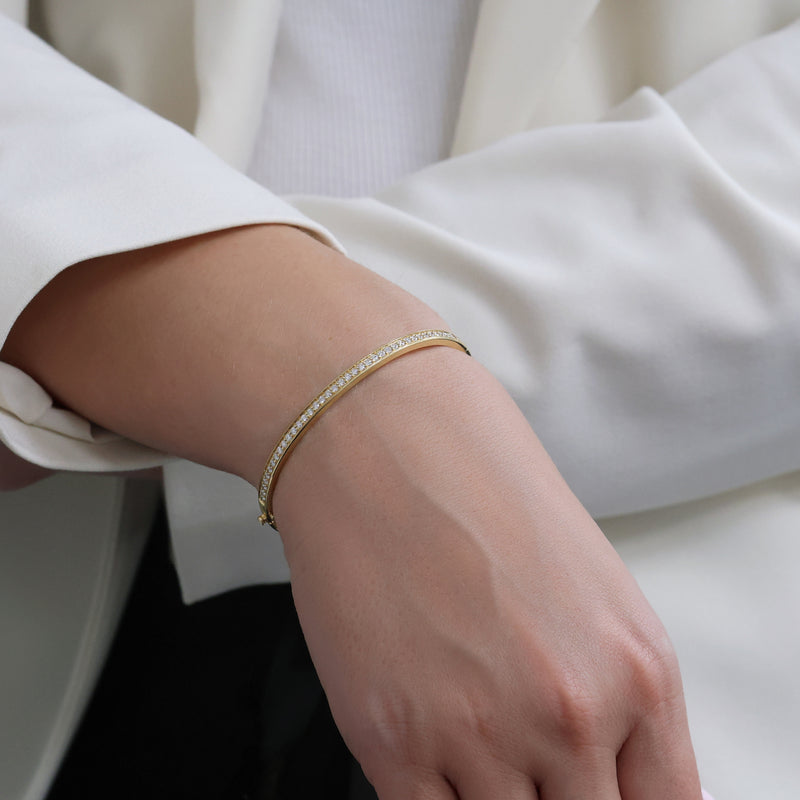 Berry's 18ct Yellow Gold Pave Set Bangle - Berry's Jewellers