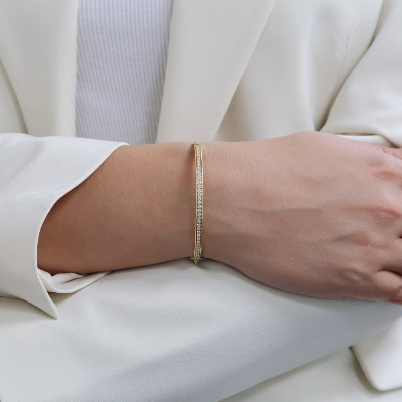 Berry's 18ct Yellow Gold Pave Set Bangle - Berry's Jewellers