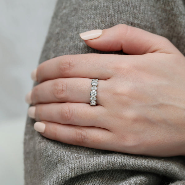 Berry's Platinum Rub Over Diamond Set Dress Ring - Berry's Jewellers