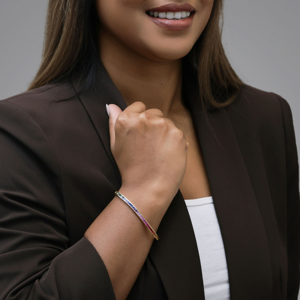 Berry's 18ct Yellow Gold Rainbow Sapphire Tennis Bracelet - Berry's Jewellers