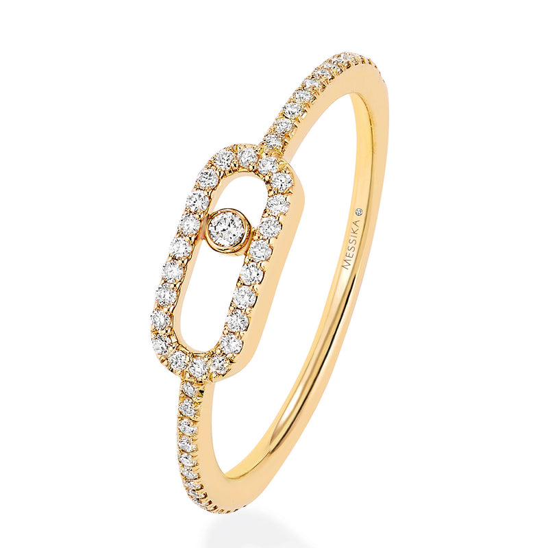 Messika Paris Move Uno 18ct Yellow Gold Pave Diamond Set Ring - Berry's Jewellers