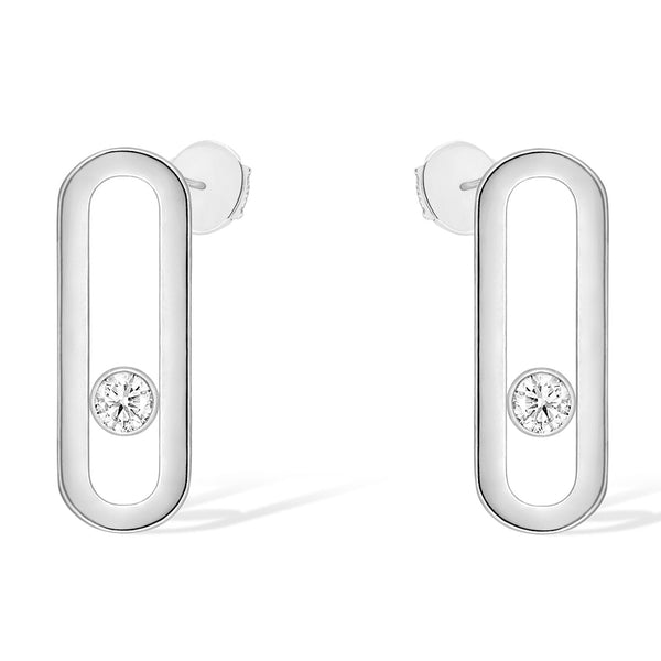 Messika Paris Move Uno 18ct White Gold Diamond Earrings - Berry's Jewellers