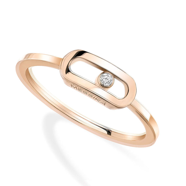Messika Paris Move Uno Small 18ct Pink Gold Diamond Set Ring - Berry's Jewellers