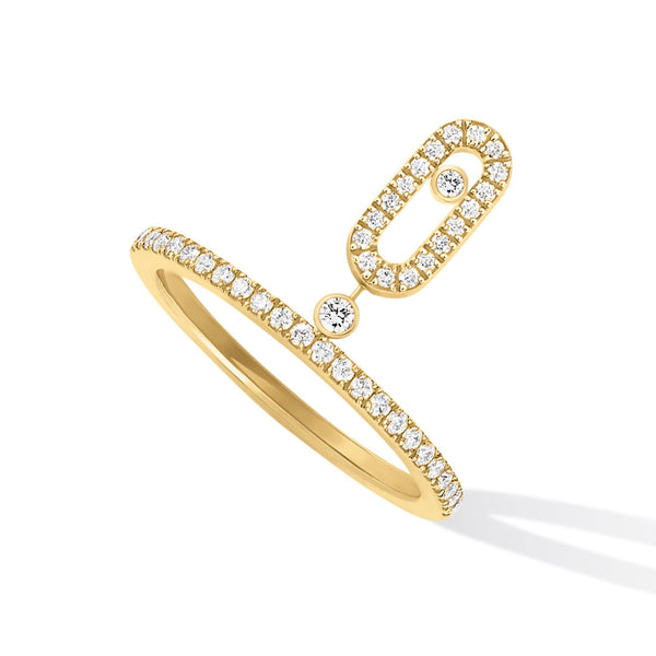 Messika Paris Move Uno 18ct Yellow Gold Diamond Drop Ring - Berry's Jewellers