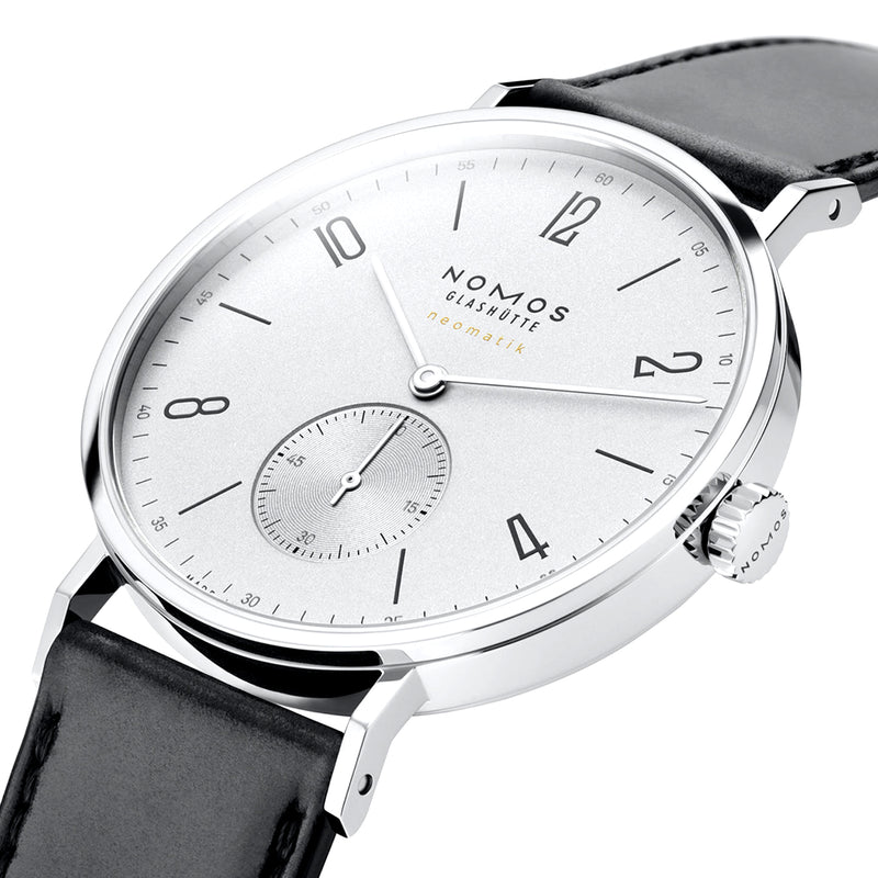 NOMOS Glashütte Tangente Neomatik 39mm Platinum Grey Dial Mens Strap Watch - Berry's Jewellers