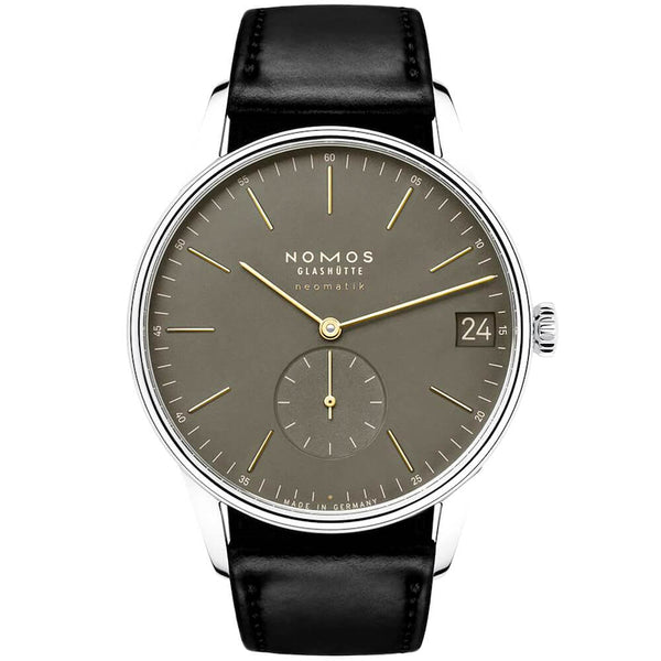 NOMOS Glashütte Orion Neomatik Date 41mm Olive Gold Dial Automatic Watch - Berry's Jewellers