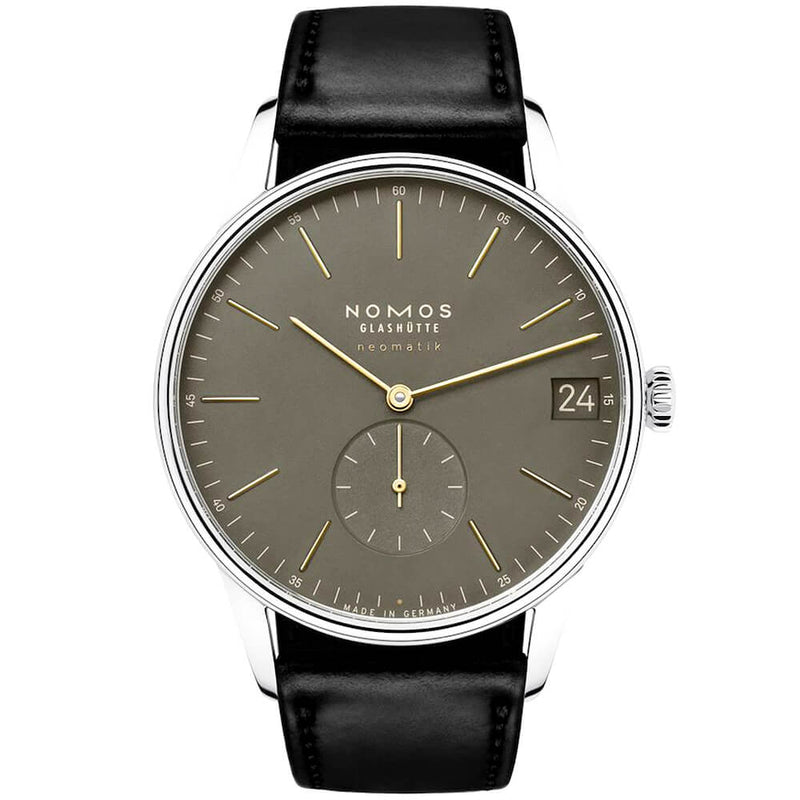 NOMOS Glashütte Orion Neomatik Date 41mm Olive Gold Dial Automatic Watch - Berry's Jewellers