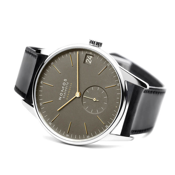 NOMOS Glashütte Orion Neomatik Date 41mm Olive Gold Dial Automatic Watch - Berry's Jewellers