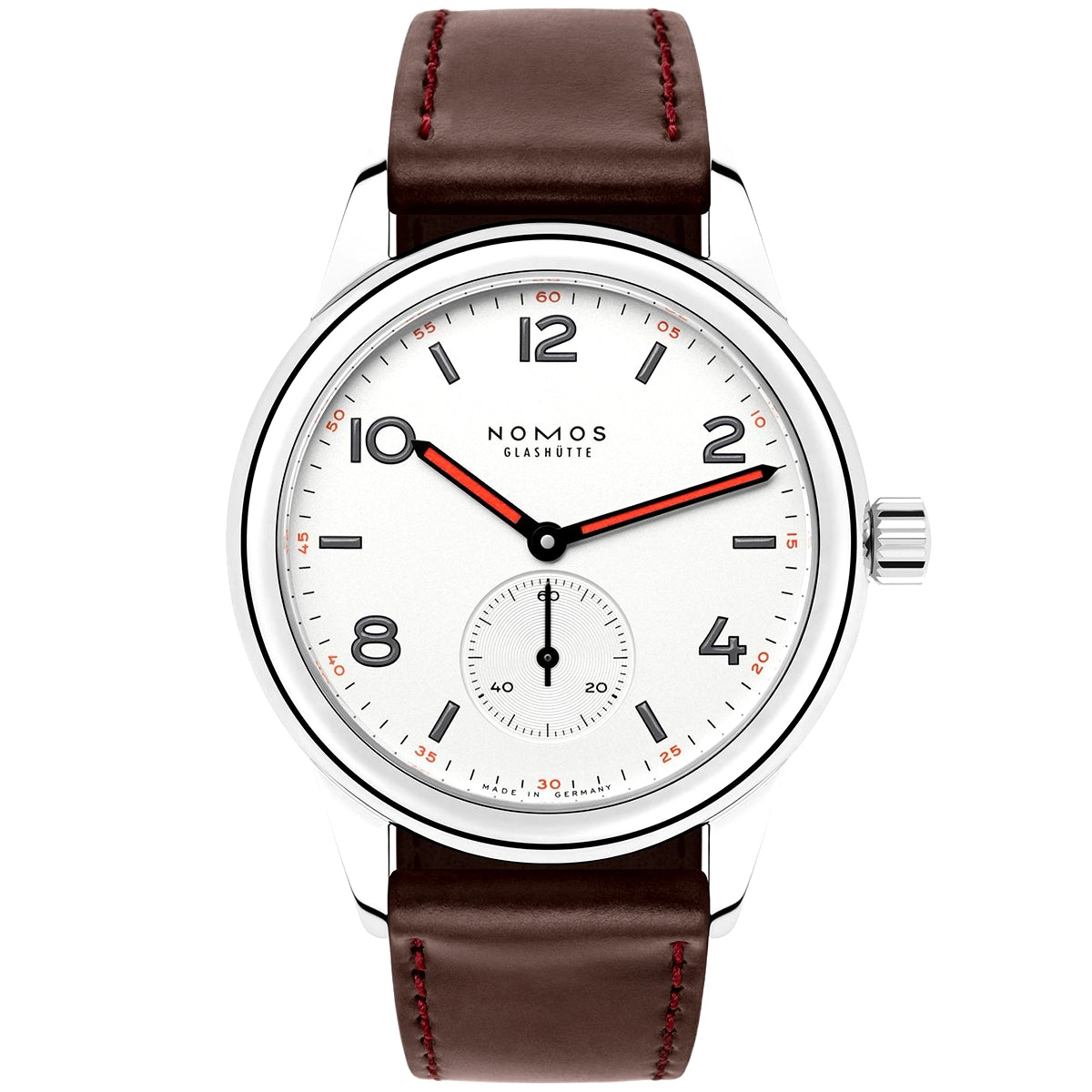 NOMOS Glashütte Club 36mm White Silver-Plated Dial Manual-Wind Watch - Berry's Jewellers