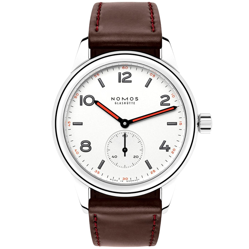 NOMOS Glashütte Club 36mm White Silver-Plated Dial Manual-Wind Watch - Berry's Jewellers