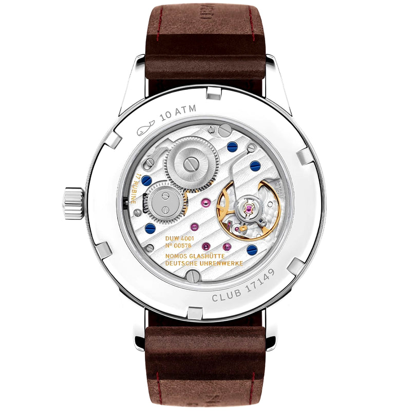 NOMOS Glashütte Club 36mm White Silver-Plated Dial Manual-Wind Watch - Berry's Jewellers