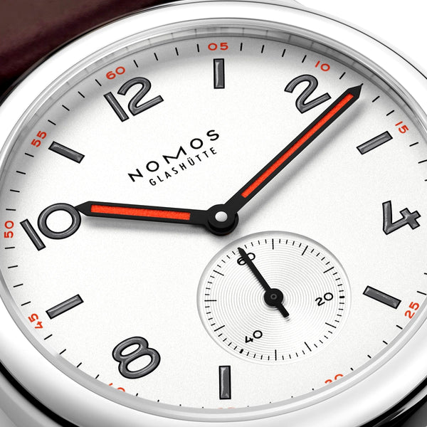 NOMOS Glashütte Club 36mm White Silver-Plated Dial Manual-Wind Watch - Berry's Jewellers