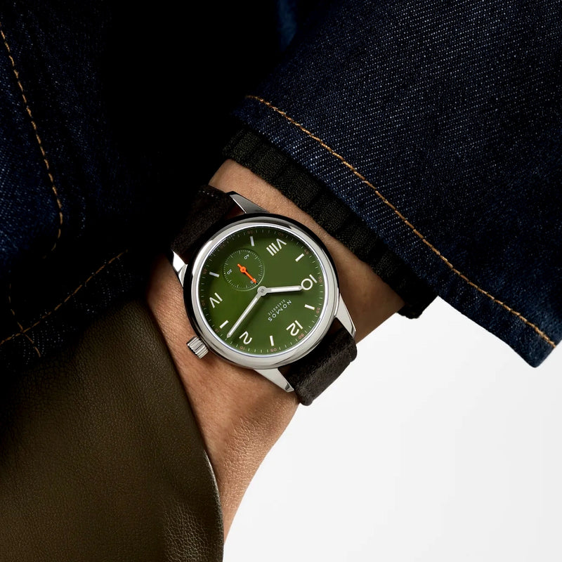 NOMOS Glashütte Club Campus 36mm All Olive Dial Manual-Wind Watch - Berry's Jewellers