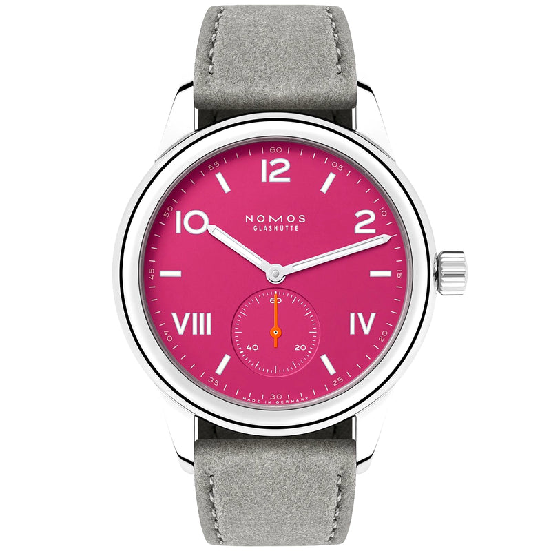 NOMOS Glashütte Club Campus 36mm Deep Pink Dial Manual-Wind Watch - Berry's Jewellers