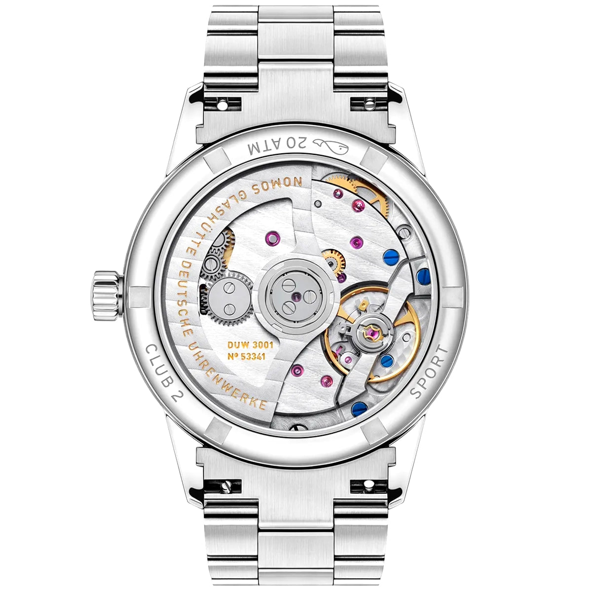 NOMOS Glashütte Club Sport Neomatik 34mm Rose Pink Dial Ladies Bracelet Watch - Berry's Jewellers