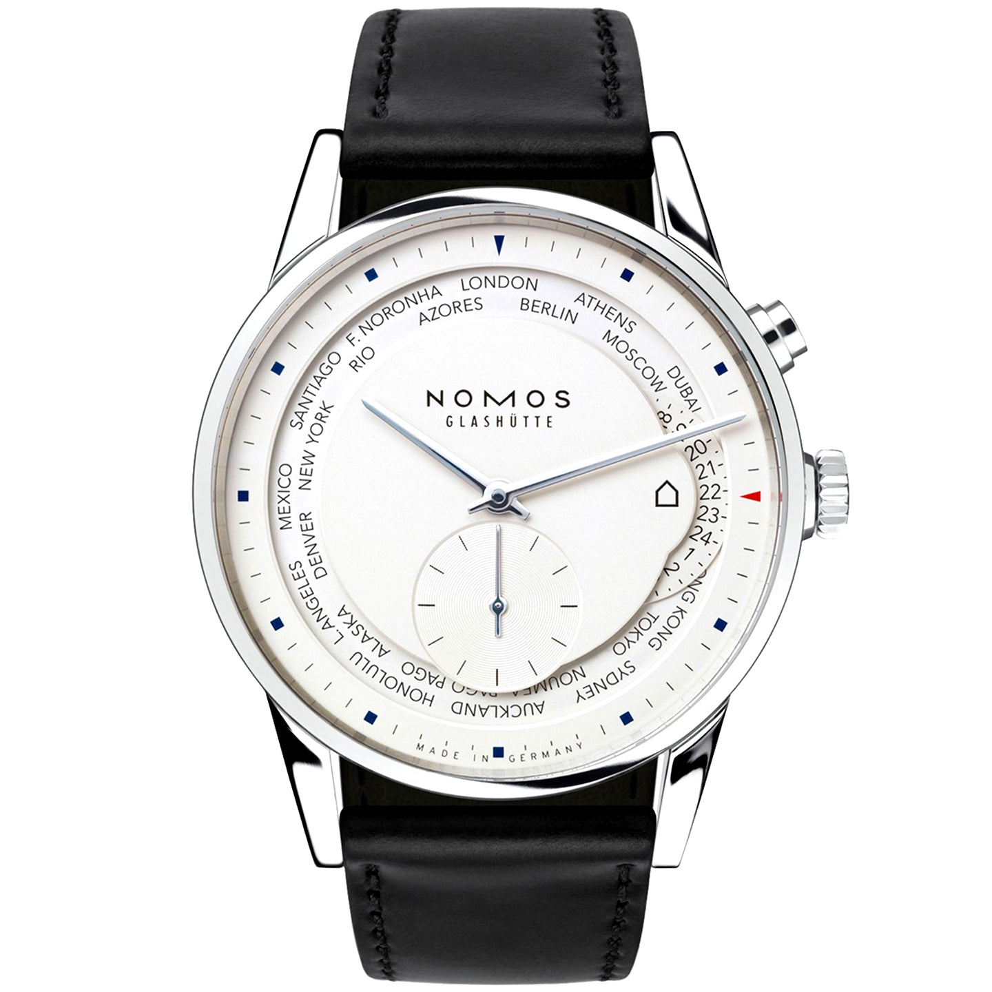 Zurich World Time 40mm White Dial Men's Automatic Watch