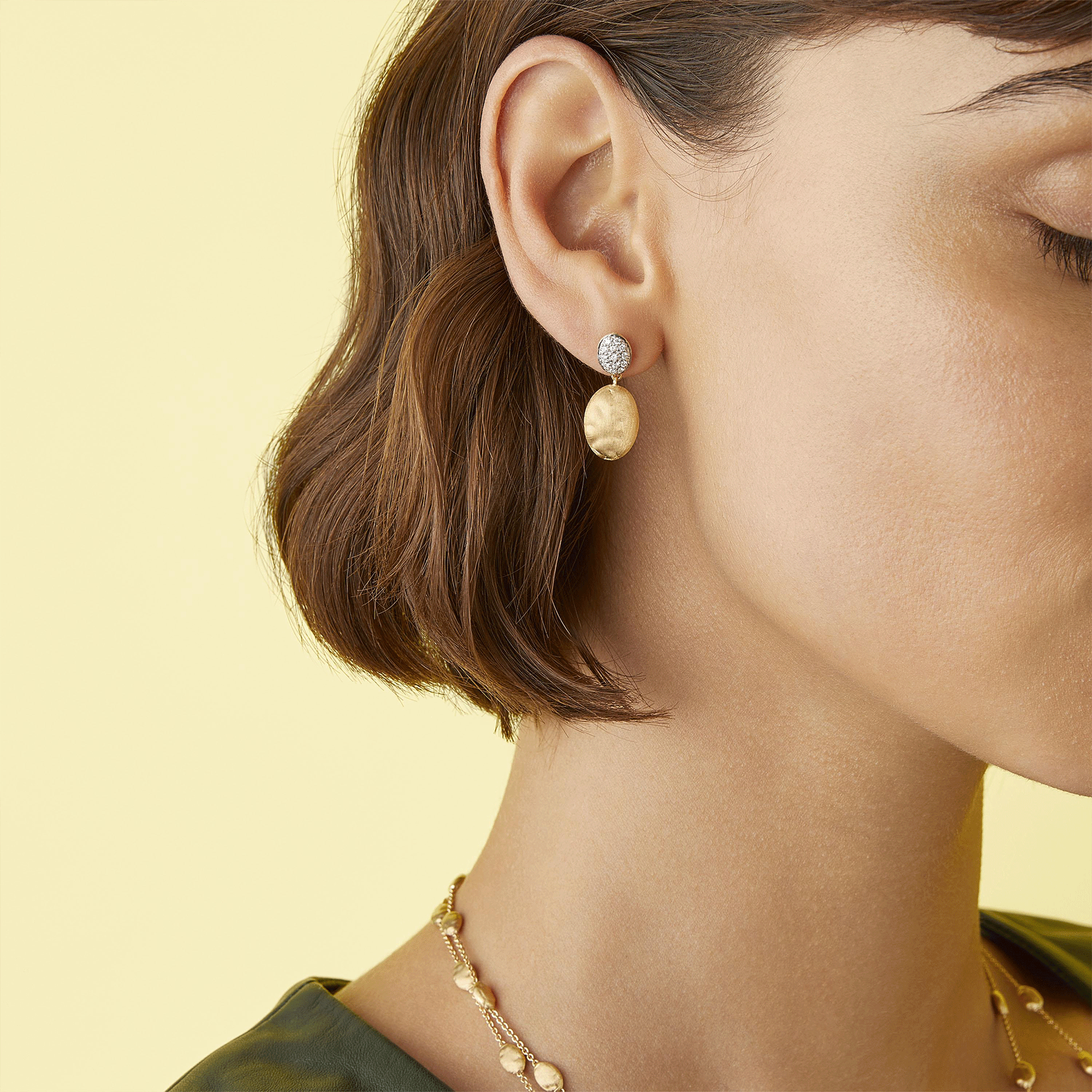 Siviglia 18ct Yellow Gold & diamond Drop Earrings