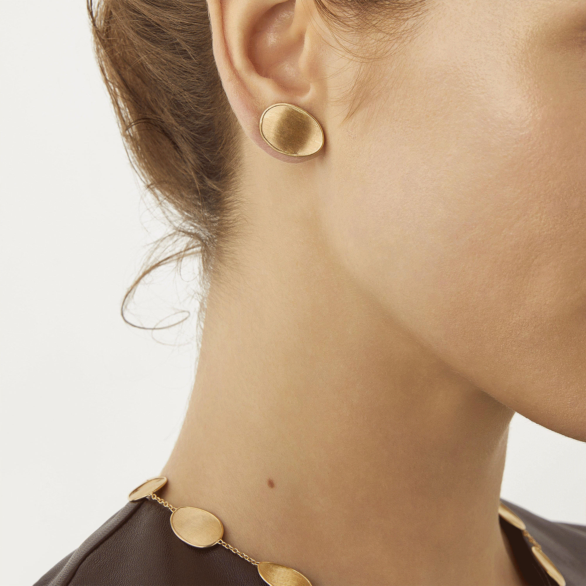 Lunaria 18ct Yellow Gold Stud Earrings