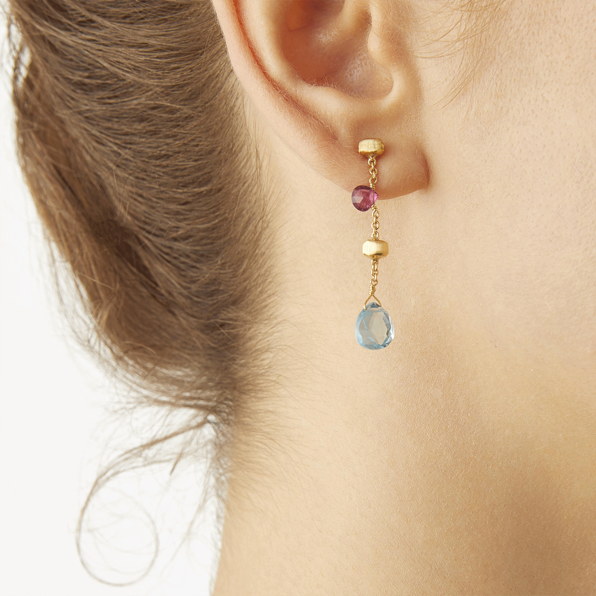 Paradise 18ct Yellow Gold Multicoloured Drop Earrings