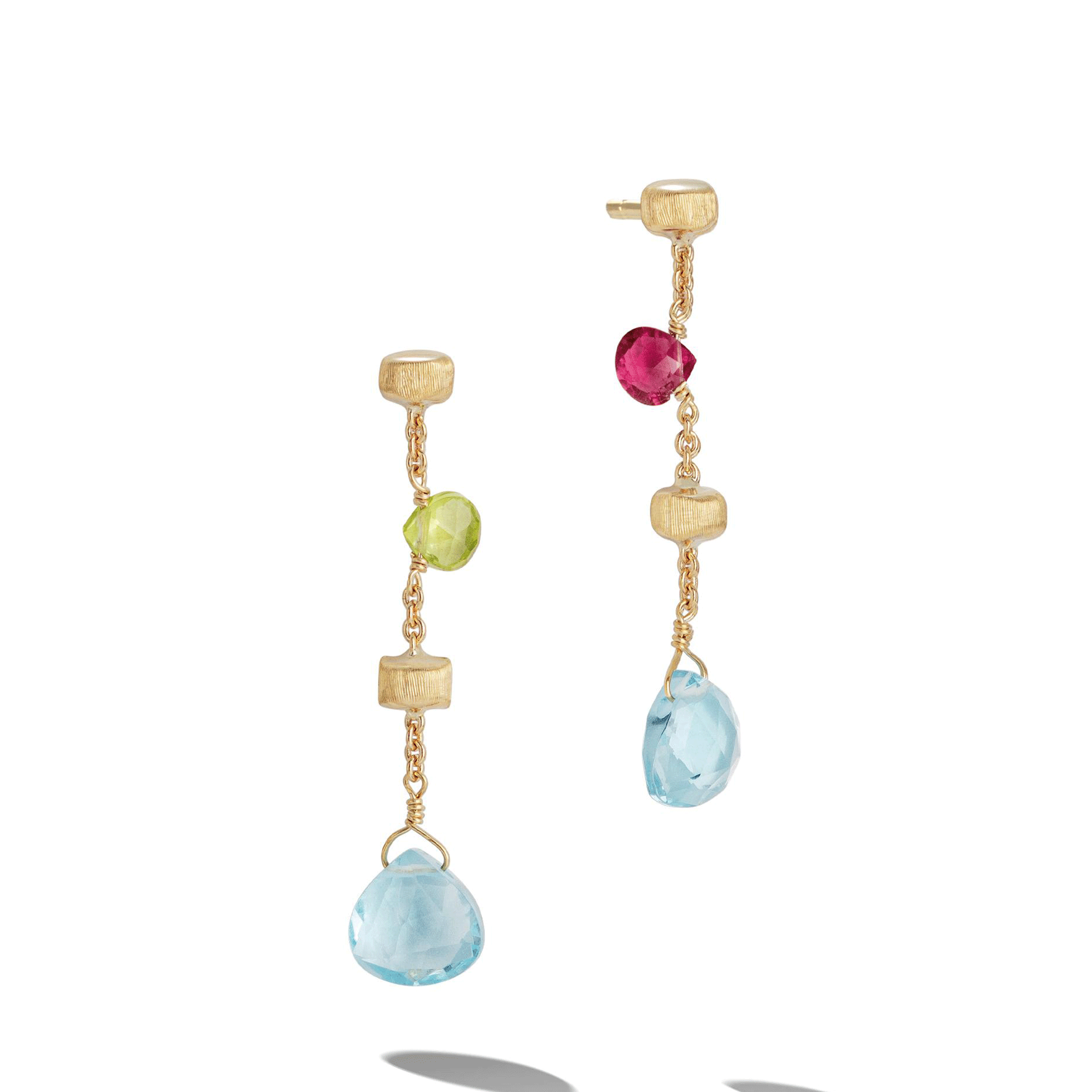 Paradise 18ct Yellow Gold Multicoloured Drop Earrings