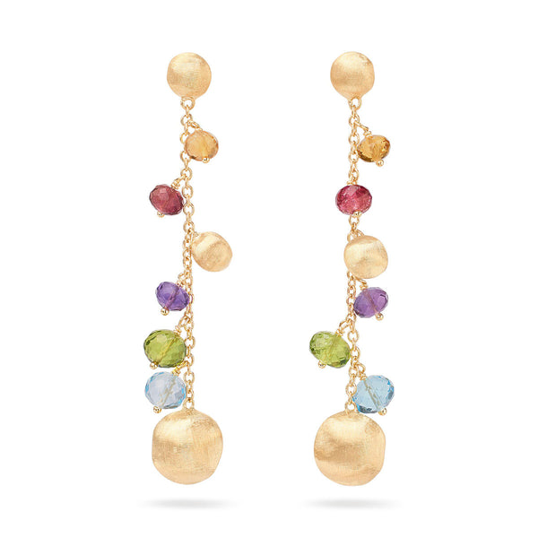 Marco Bicego Africa 18ct Yellow Gold Mixed Stone Drop Earrings - Berry's Jewellers