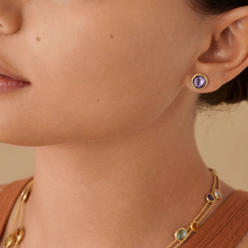 Marco Bicego Jaipur 18ct Yellow Gold Amethyst Stud Earrings - Berry's Jewellers