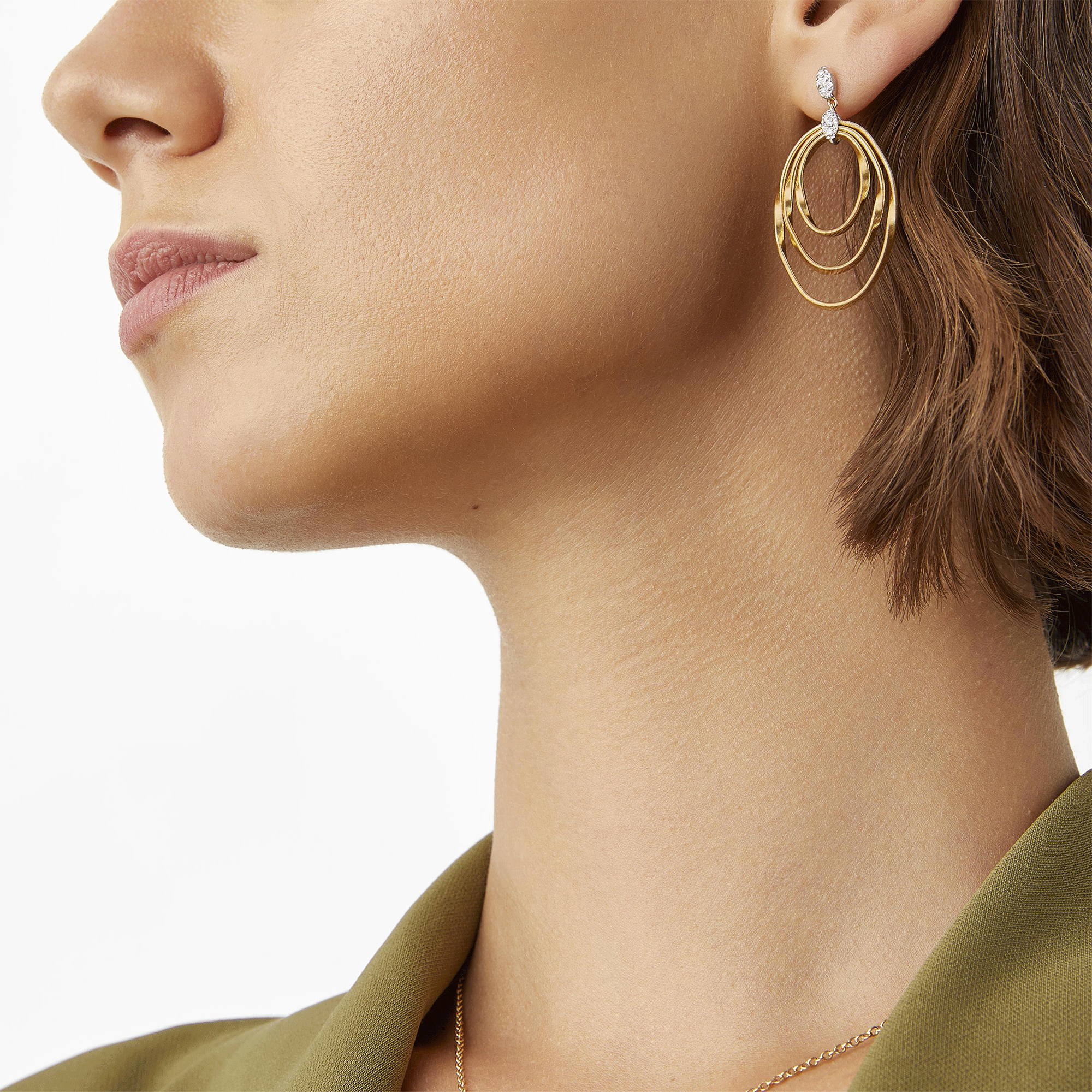 Marrakech Onde 18ct Yellow Gold Diamond Drop Earrings