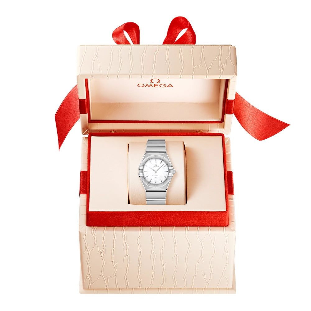 OMEGA Constellation 28mm White Mother of Pearl Dial Ladies Watch - Berry's Jewellers