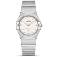 Constellation 28mm White Silk Diamond Dial Ladies Bracelet Watch