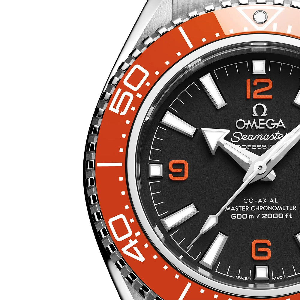 OMEGA Seamaster Planet Ocean 600m 42mm Black Dial & Orange Bezel Bracelet Watch - Berry's Jewellers