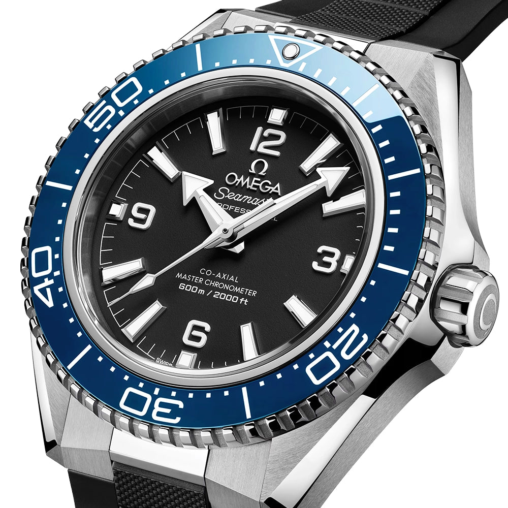 OMEGA Seamaster Planet Ocean 600m 42mm Black Dial & Blue Bezel Strap Watch - Berry's Jewellers