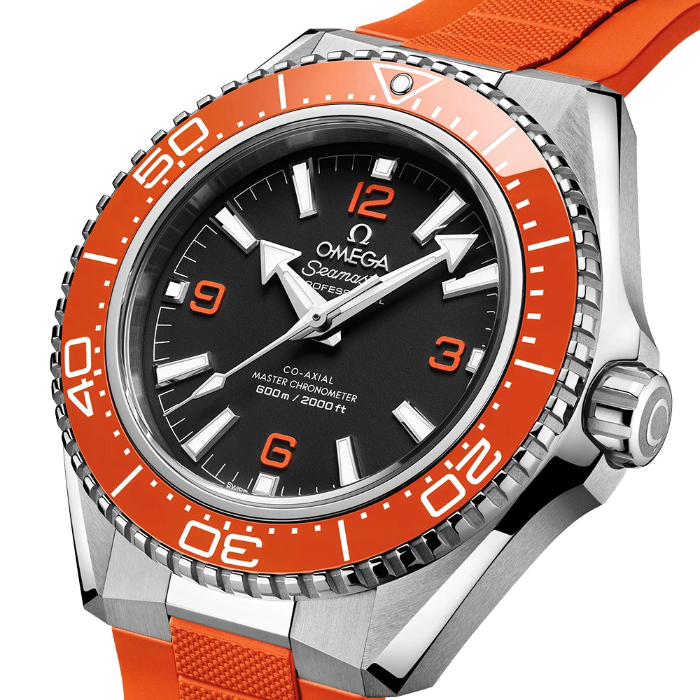 OMEGA Seamaster Planet Ocean 600m 42mm Black Dial & Orange Bezel Strap Watch - Berry's Jewellers