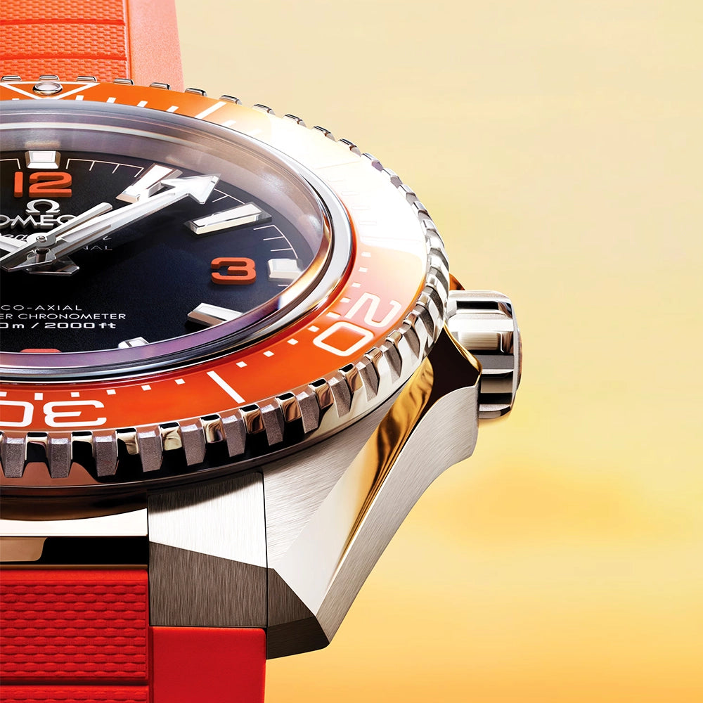 OMEGA Seamaster Planet Ocean 600m 42mm Black Dial & Orange Bezel Strap Watch - Berry's Jewellers
