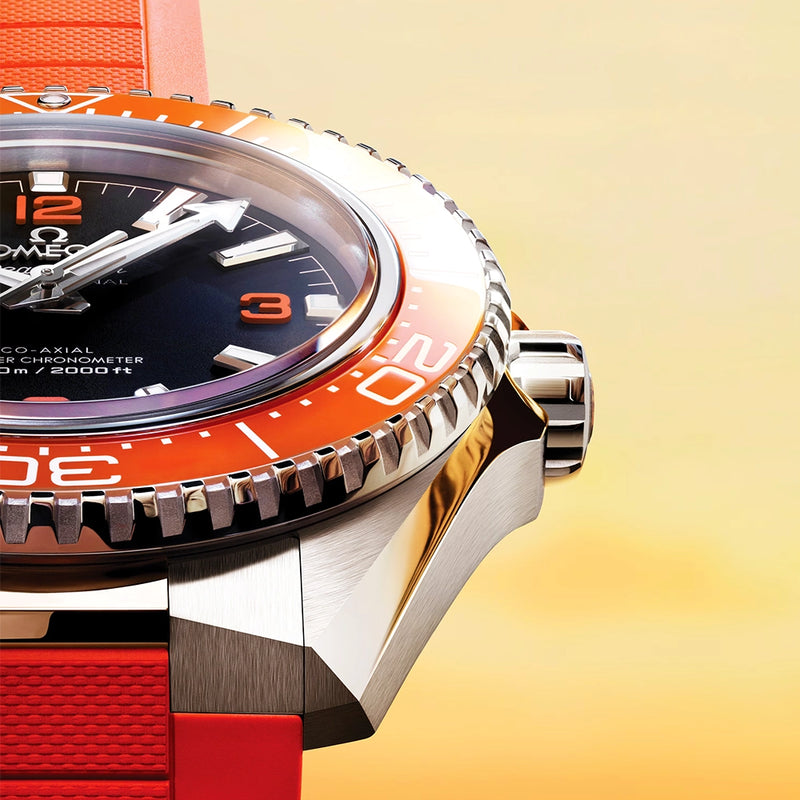 Seamaster Planet Ocean 600m 42mm Black Dial & Orange Bezel Strap Watch