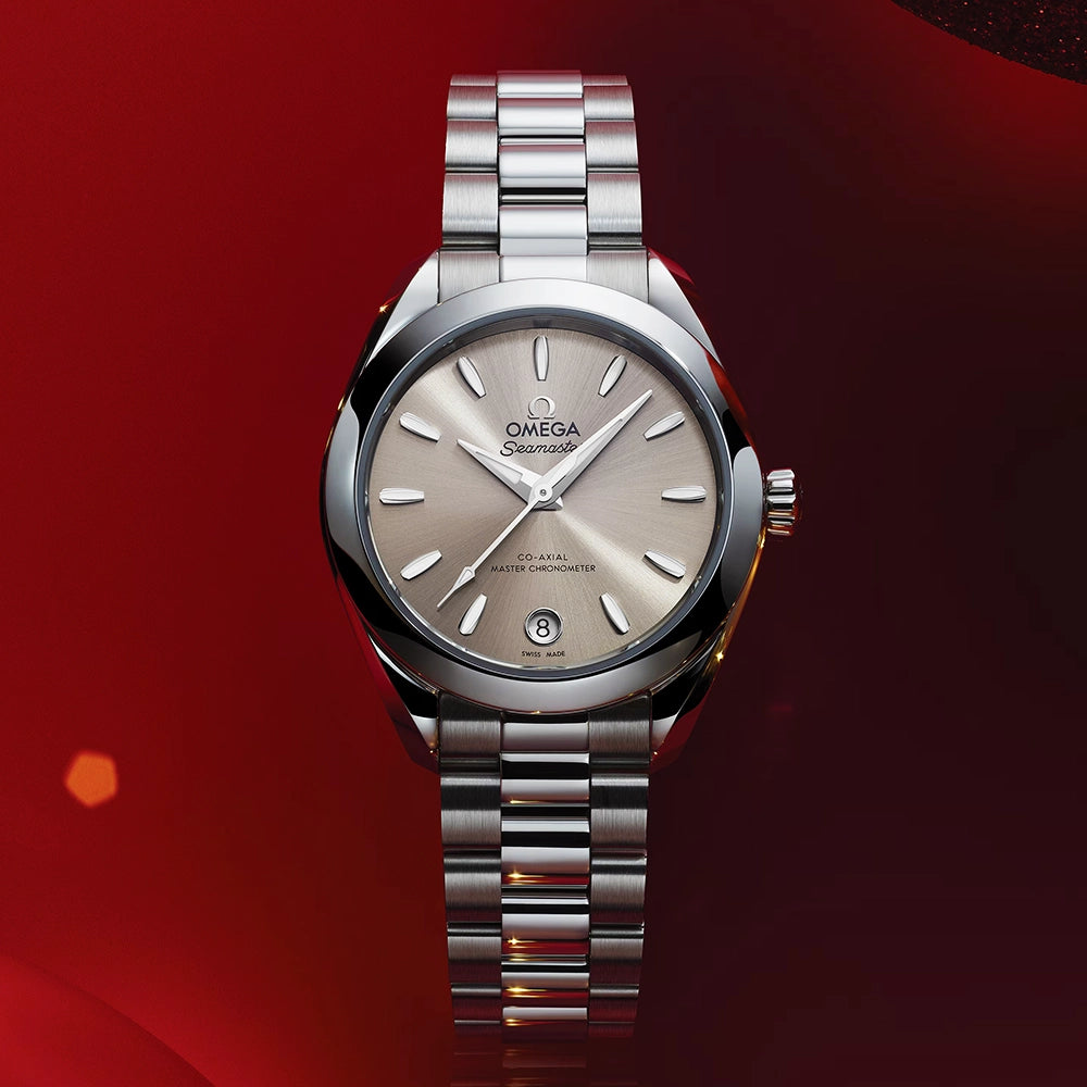 OMEGA Seamaster Aqua Terra 30mm Sandstone Silver Dial Ladies Watch - Berry's Jewellers