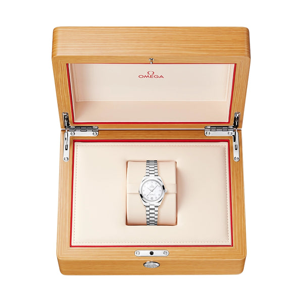 Seamaster Aqua Terra 30mm White Mother of Pearl Diamond Dial Watch