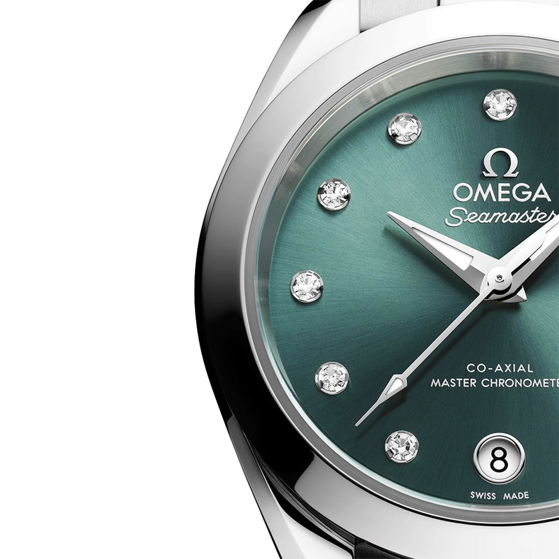 Seamaster Aqua Terra 30mm Green Sunray Diamond Dial Watch