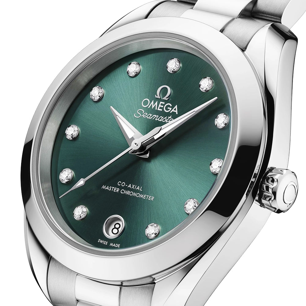 Seamaster Aqua Terra 30mm Pine Green Diamond Dial Ladies Watch