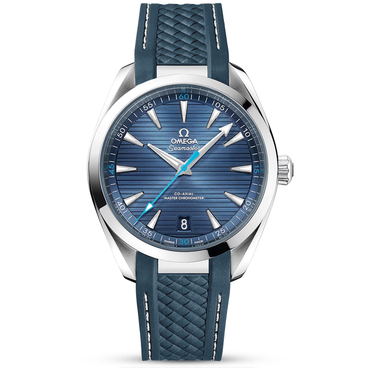 Seamaster Aqua Terra 41mm Blue/Grey Dial Rubber Strap Watch