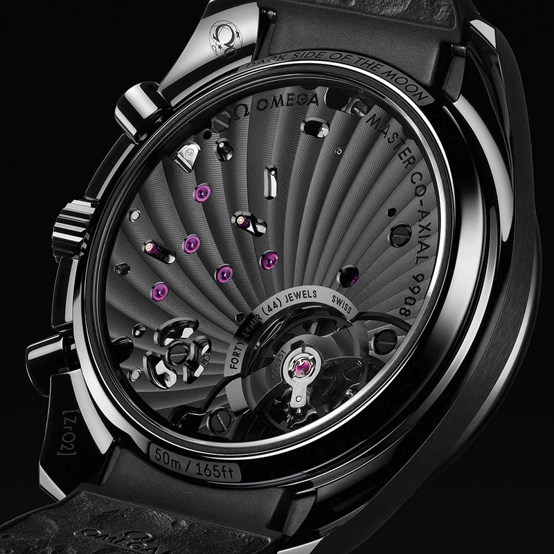 Speedmaster "Dark Side of the Moon" Black/Red Dial Rubber Strap Watch