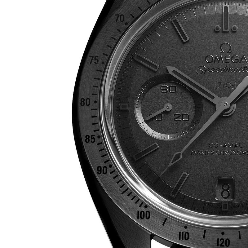 Speedmaster "Dark Side of the Moon" All Black Dial Rubber Strap Watch