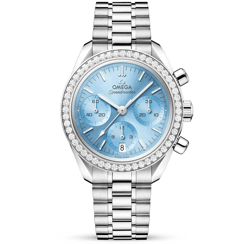 Speedmaster Chronograph 38mm Ice Blue Dial Diamond Set Watch