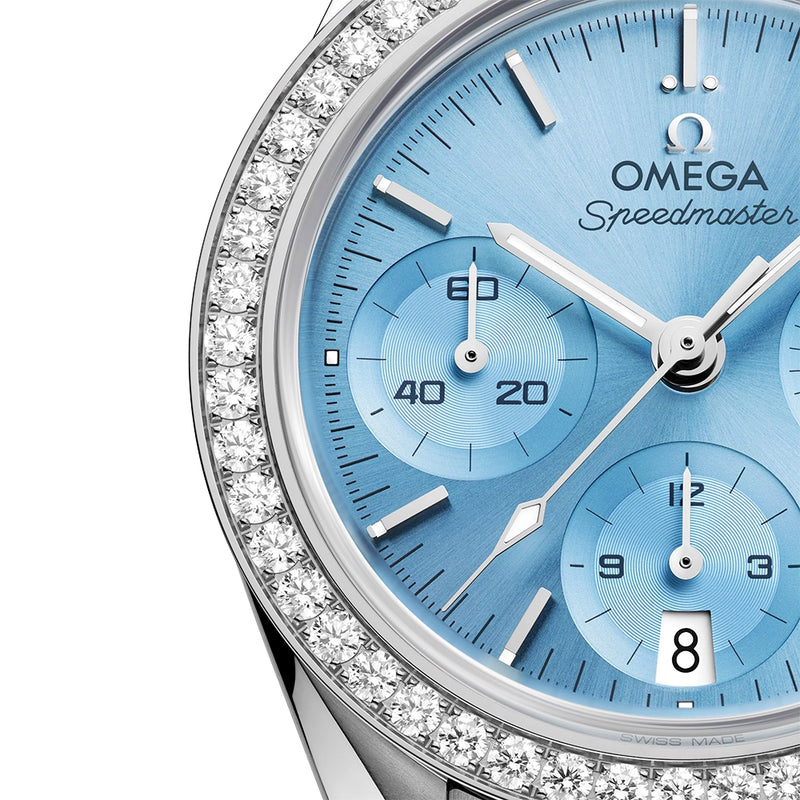 Speedmaster Chronograph 38mm Ice Blue Dial Diamond Set Watch