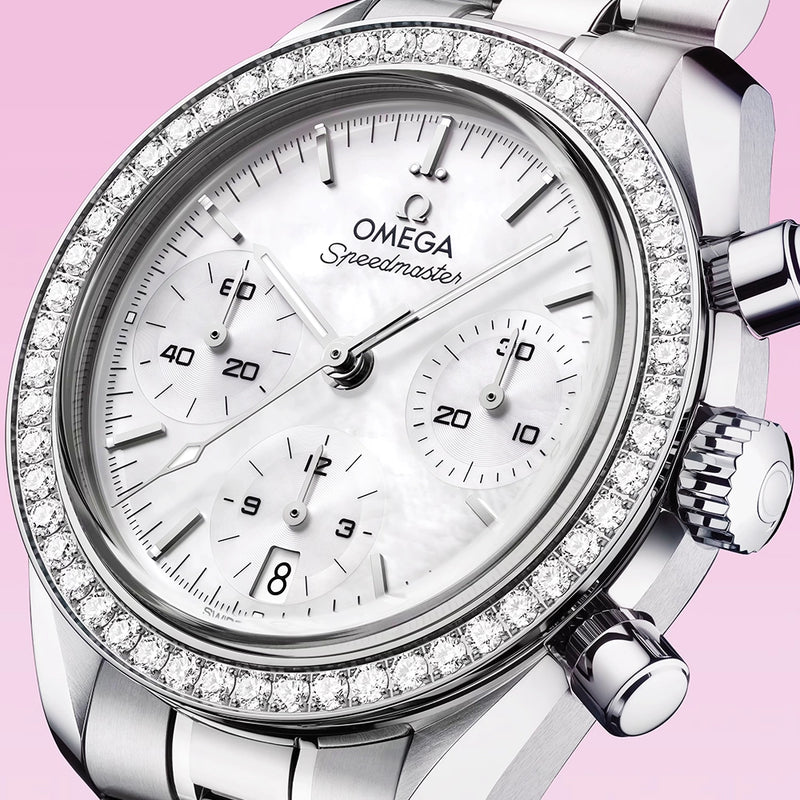 Speedmaster Chronograph 38mm Mother of Pearl Diamond Set Watch