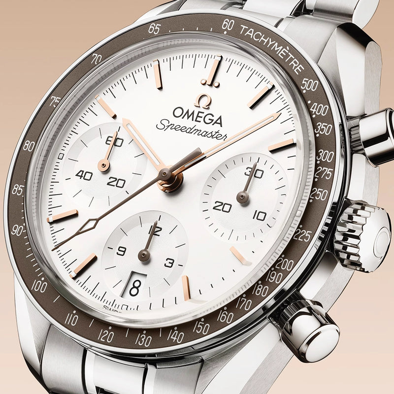 Speedmaster Chronograph 38mm Silver/Rose Dial Automatic Bracelet Watch