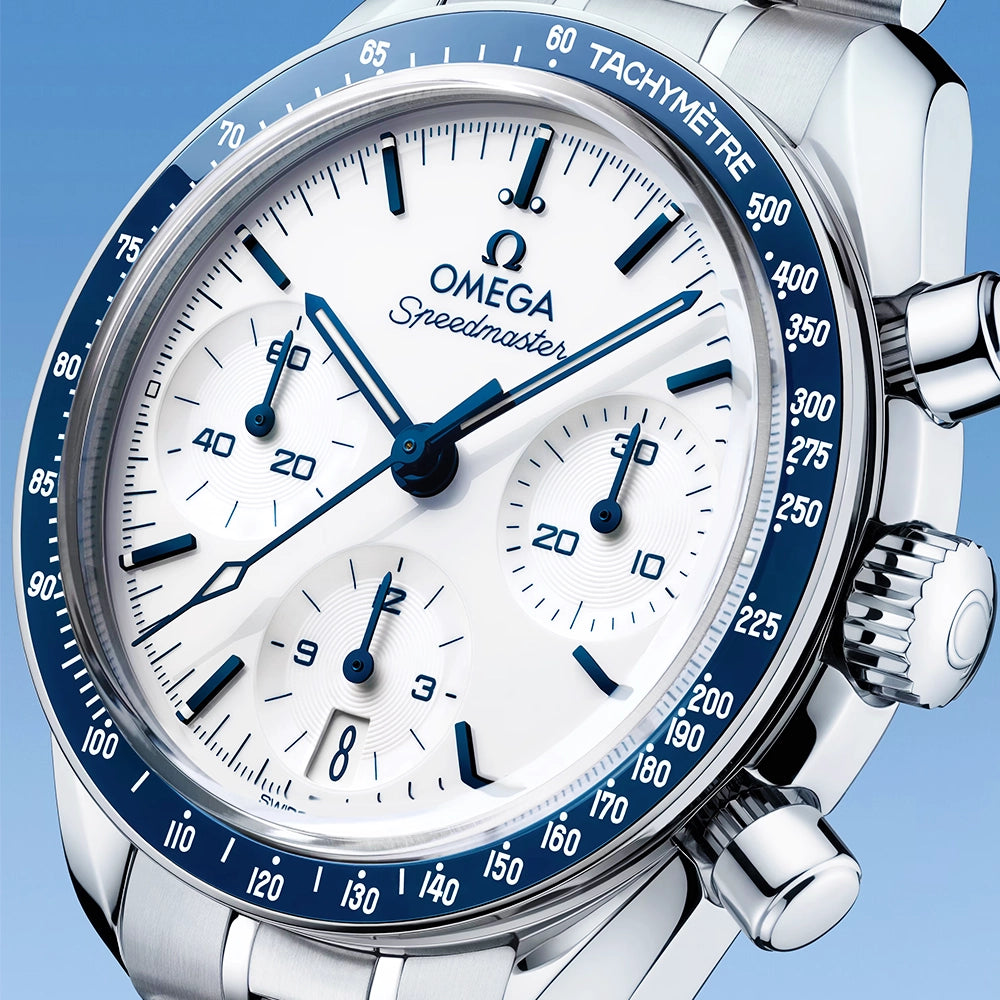 Speedmaster Chronograph 38mm White Enamel Dial Automatic Bracelet Watch