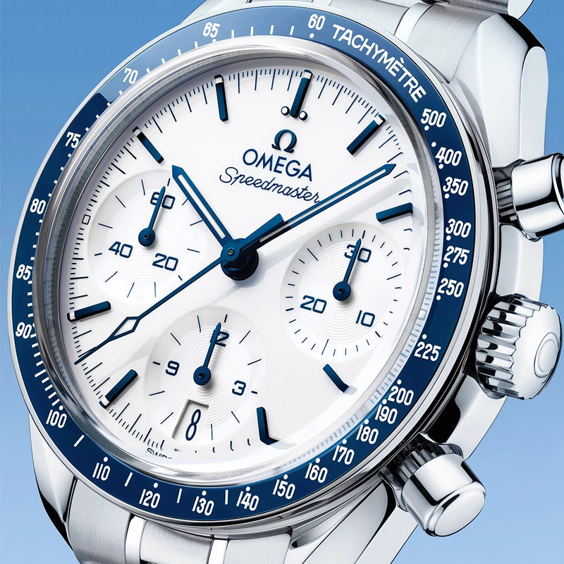 Speedmaster Chronograph 38mm White Enamel Dial Automatic Bracelet Watch