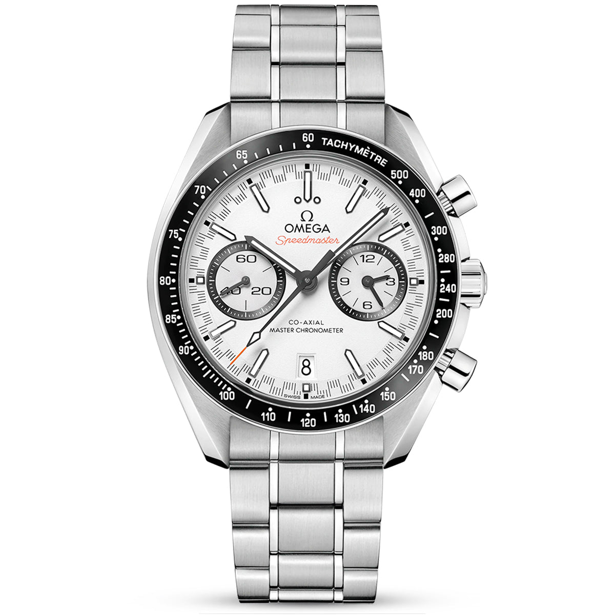 Speedmaster Racing 44.25mm White Dial Automatic Bracelet Watch
