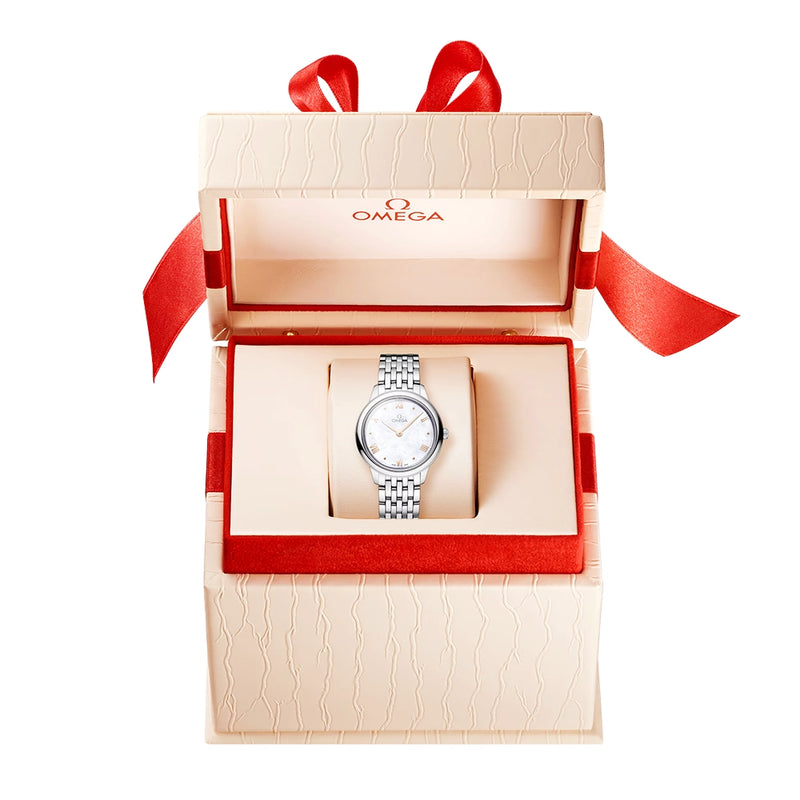 De Ville Prestige 27.5mm White Mother of Pearl Dial Ladies Watch